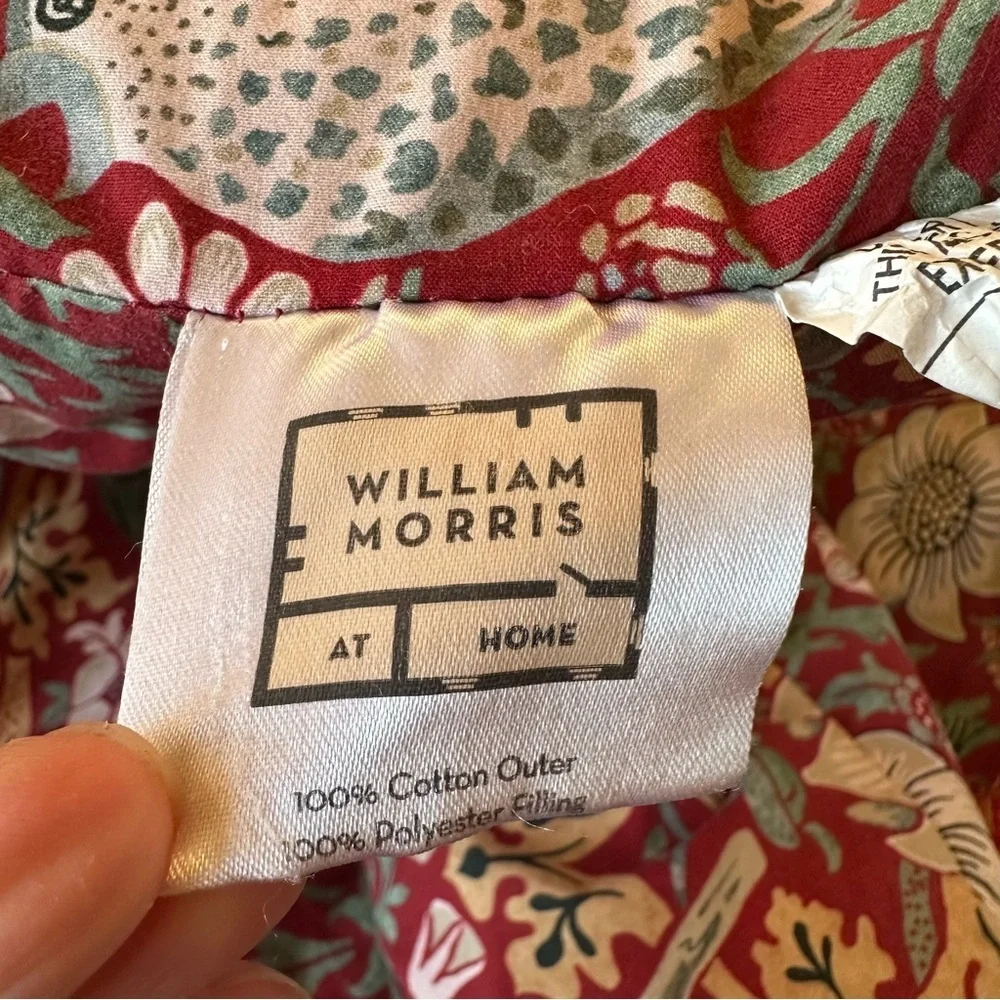 William Sonoma William Morris Queen Comforter Strawberry Thief Print Pillow Sham